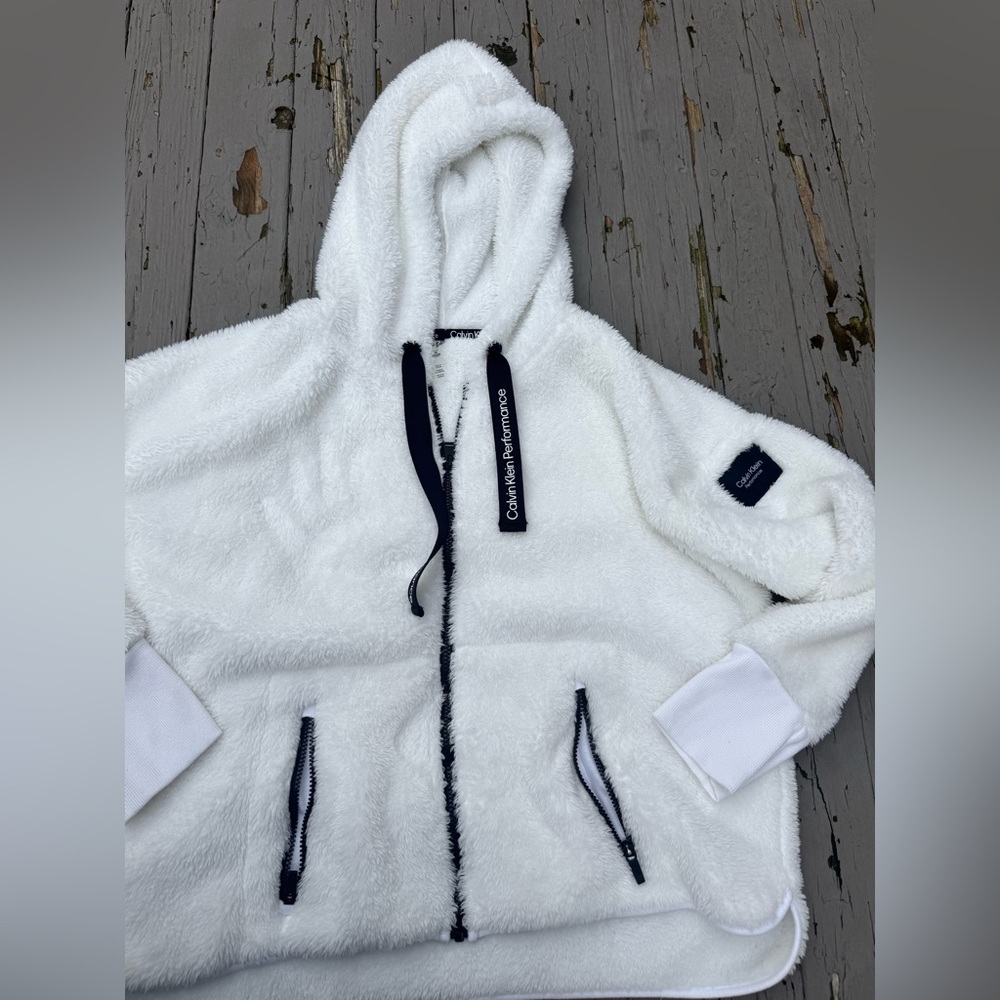 Calvin Klein • Sherpa Teddy Zip Up Hooded Jacket • SIZE XXL